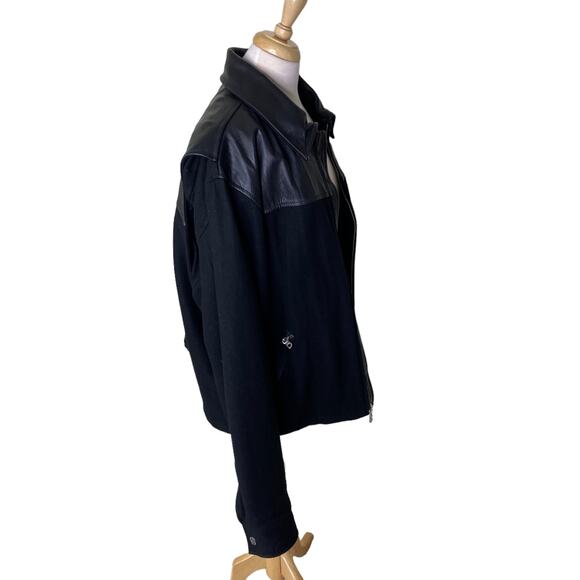 HARLEY -DAVIDSON Mens' Wool and Leather Trim Zip Up Motorcycle Jacket Size Large - Picture 5 of 8